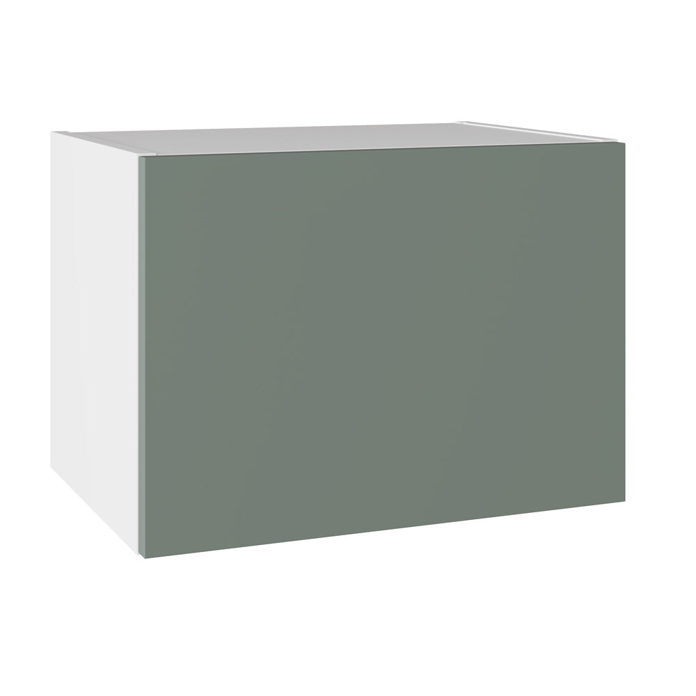 True Handleless SuperMatt Agave Green Kitchen Wall Cabinets with UNICLIC Technology, Flat packed