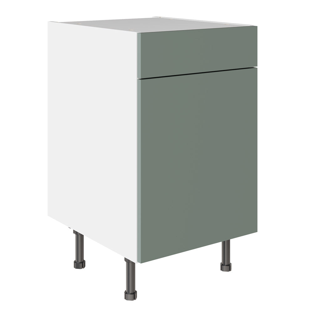 Slab SuperMatt Agave Green Base Kitchen Cabinets with UNICLIC Technology, Flat packed