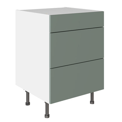Slab SuperMatt Agave Green Base Kitchen Cabinets with UNICLIC Technology, Flat packed