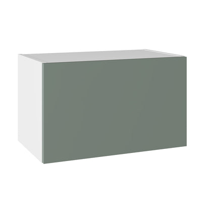True Handleless SuperMatt Agave Green Kitchen Wall Cabinets with UNICLIC Technology, Flat packed