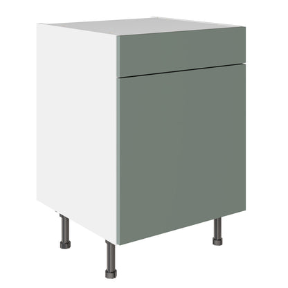 Slab SuperMatt Agave Green Base Kitchen Cabinets with UNICLIC Technology, Flat packed