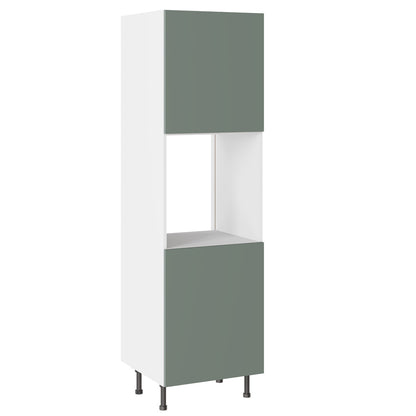 Slab SuperMatt Agave Green Base Kitchen Cabinets with UNICLIC Technology, Flat packed