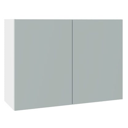 Slab SuperMatt Aquamarine Wall Kitchen Cabinets with UNICLIC Technology, Flat packed