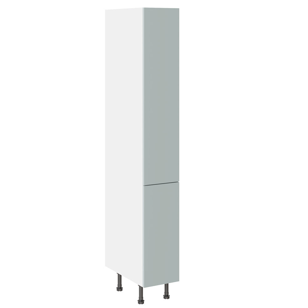 True Handleless SuperMatt Aquamarine Kitchen Base Cabinets with UNICLIC Technology, Flat packed