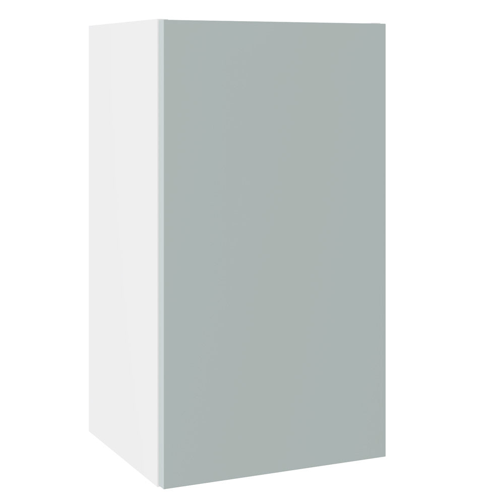 Slab SuperMatt Aquamarine Wall Kitchen Cabinets with UNICLIC Technology, Flat packed