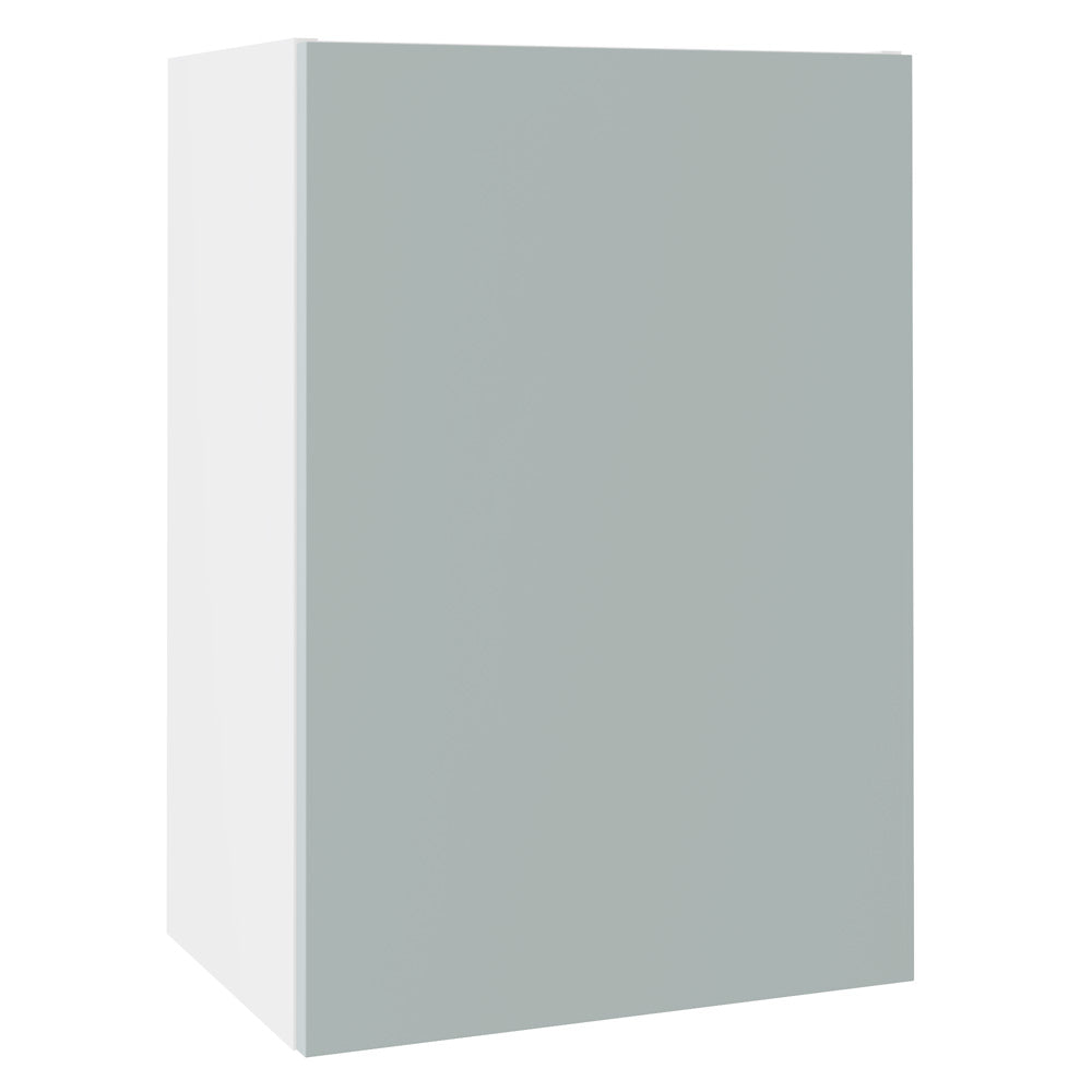 Slab SuperMatt Aquamarine Wall Kitchen Cabinets with UNICLIC Technology, Flat packed