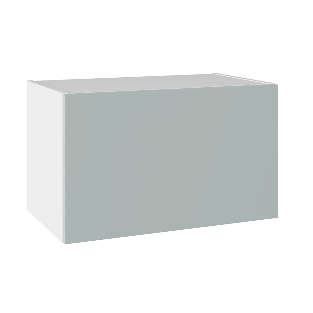 True Handleless SuperMatt Aquamarine Kitchen Wall Cabinets with UNICLIC Technology, Flat packed