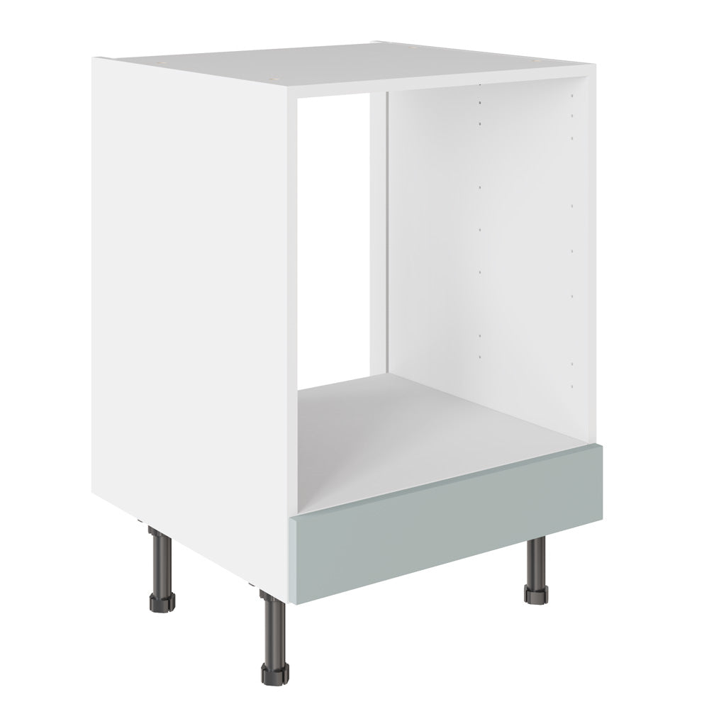 True Handleless SuperMatt Aquamarine Kitchen Base Cabinets with UNICLIC Technology, Flat packed