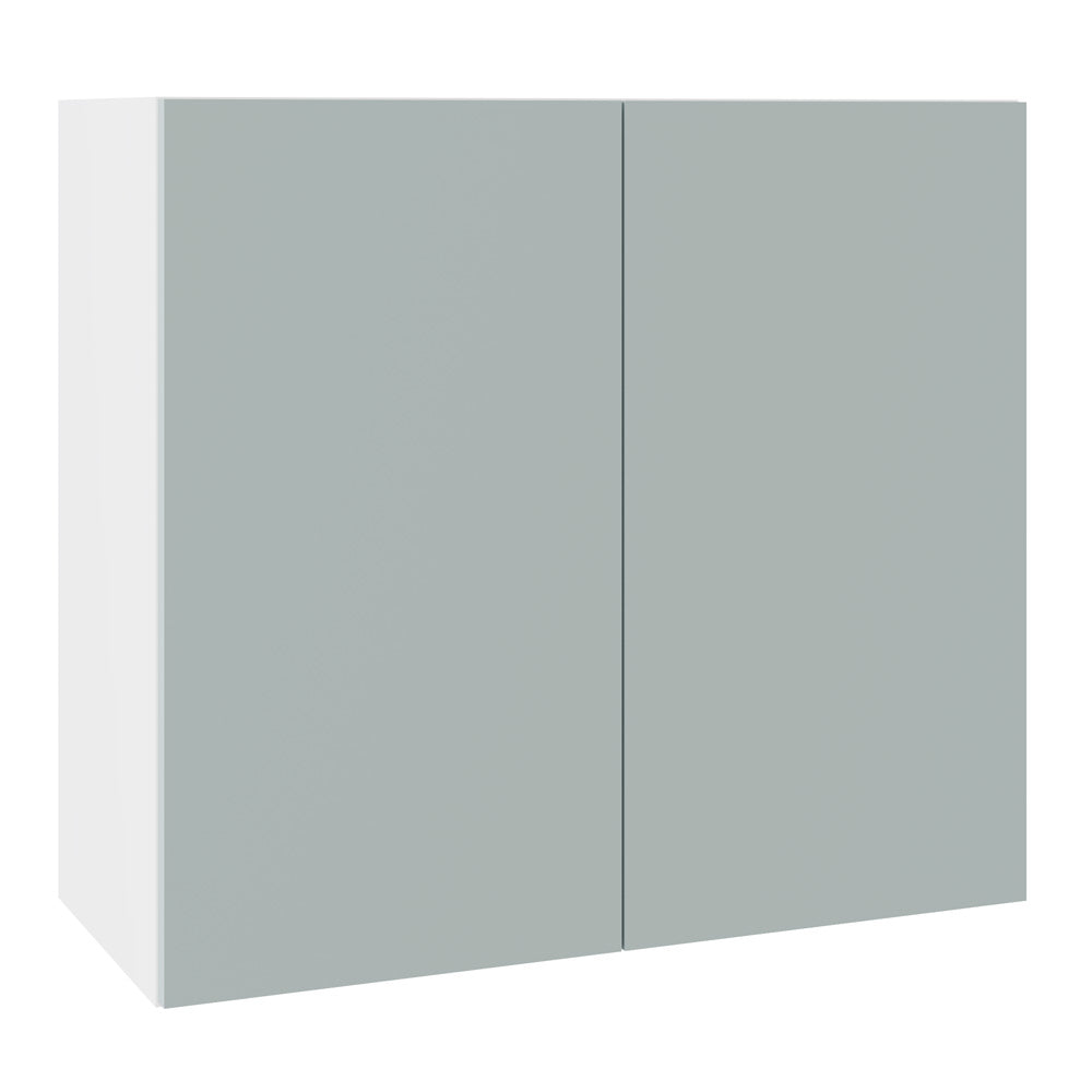 Slab SuperMatt Aquamarine Wall Kitchen Cabinets with UNICLIC Technology, Flat packed