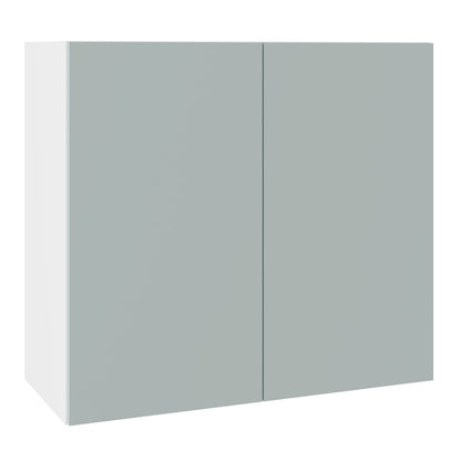 Slab SuperMatt Aquamarine Wall Kitchen Cabinets with UNICLIC Technology, Flat packed