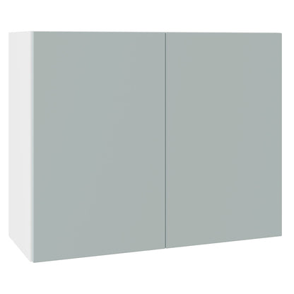 Slab SuperMatt Aquamarine Wall Kitchen Cabinets with UNICLIC Technology, Flat packed