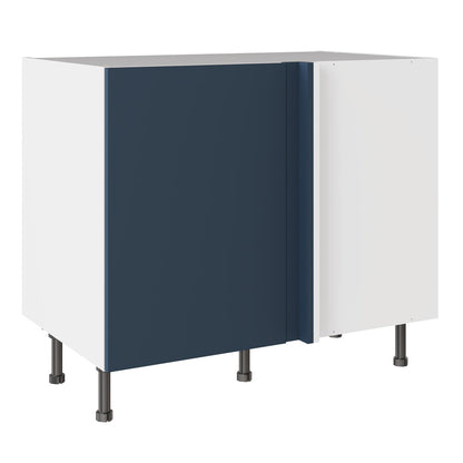 Slab SuperMatt Blue Base Kitchen Cabinets with UNICLIC Technology, Flat packed
