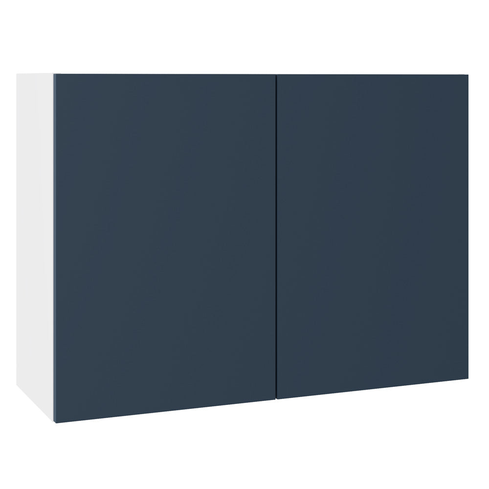 Slab SuperMatt Blue Wall Kitchen Cabinets with UNICLIC Technology, Flat packed