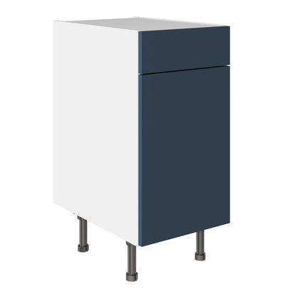 Slab SuperMatt Blue Base Kitchen Cabinets with UNICLIC Technology, Flat packed