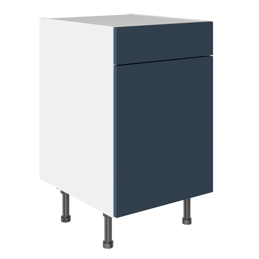 Slab SuperMatt Blue Base Kitchen Cabinets with UNICLIC Technology, Flat packed