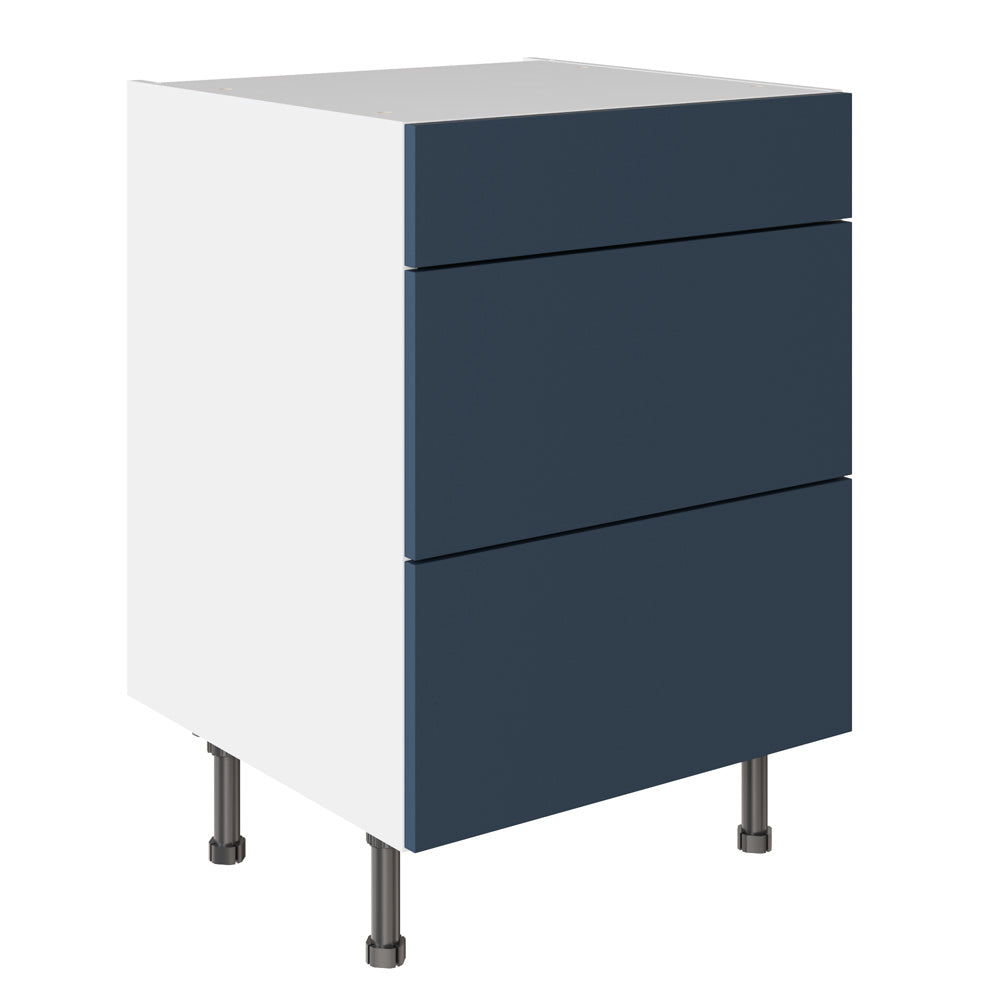 Slab SuperMatt Blue Base Kitchen Cabinets with UNICLIC Technology, Flat packed
