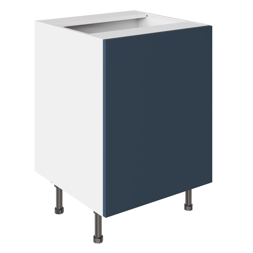 Slab SuperMatt Blue Base Kitchen Cabinets with UNICLIC Technology, Flat packed