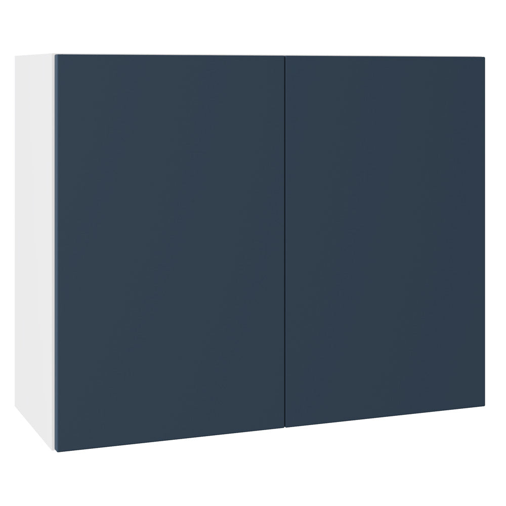 Slab SuperMatt Blue Wall Kitchen Cabinets with UNICLIC Technology, Flat packed