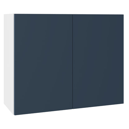 Slab SuperMatt Blue Wall Kitchen Cabinets with UNICLIC Technology, Flat packed