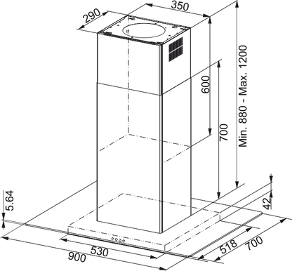Franke T-Glass Linear Island 90 FGL 925 I XS NP