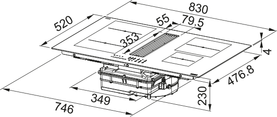 Franke Hob Extractor Maris 2gether Minimal Black FMA 8381 HI