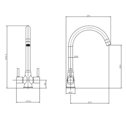 Reginox Thames CH Kitchen mixer tap chrome