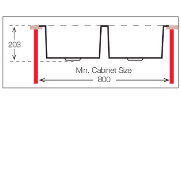 UKinox TNL 340.50.50  Polished 2 Bowl Handmade SS Undermount/Inset kitchen sink