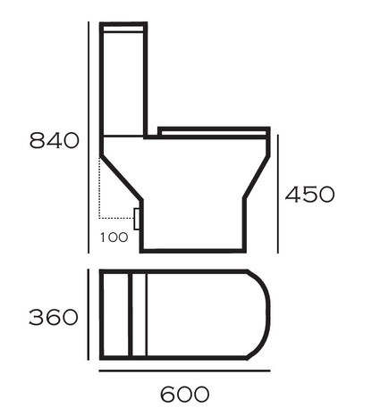 VRB Trend Close Coupled Round Rimless Toilet