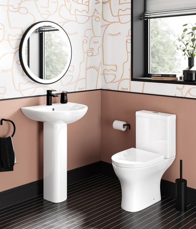 VRB Trend Close Coupled Round Rimless Toilet