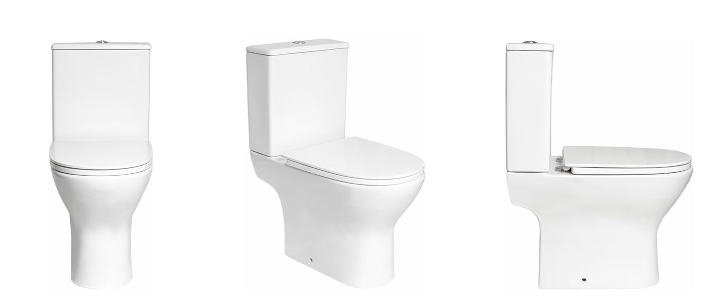 VRB Trend Close Coupled Round Rimless Toilet