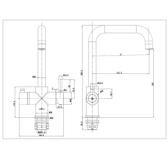 Reginox TRIBEZI BN SL Brushed 3in1 Boiling Water Kitchen Tap
