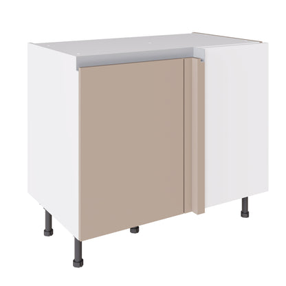 True Handleless SuperMatt Cashmere Kitchen Base Cabinets with UNICLIC Technology, Flat packed