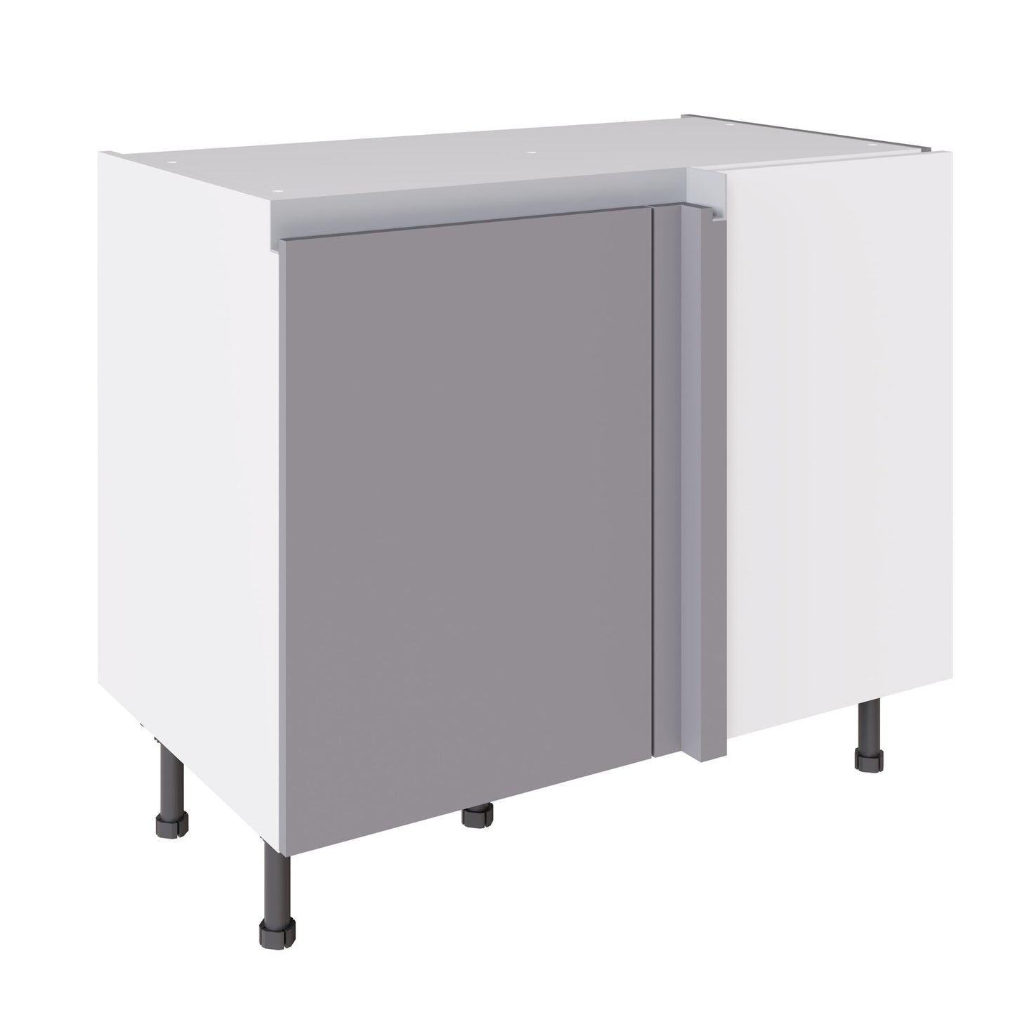 True Handleless SuperMatt Light Grey Kitchen Base Cabinets with UNICLIC Technology, Flat packed