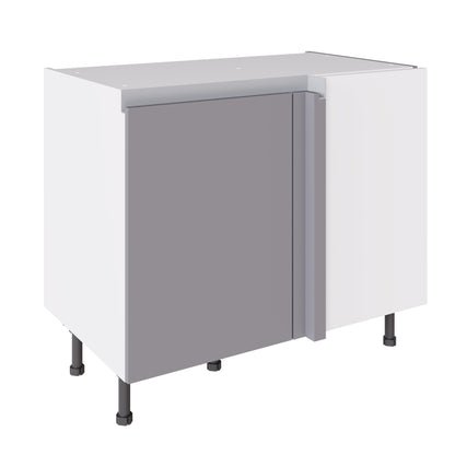 True Handleless SuperMatt Light Grey Kitchen Base Cabinets with UNICLIC Technology, Flat packed