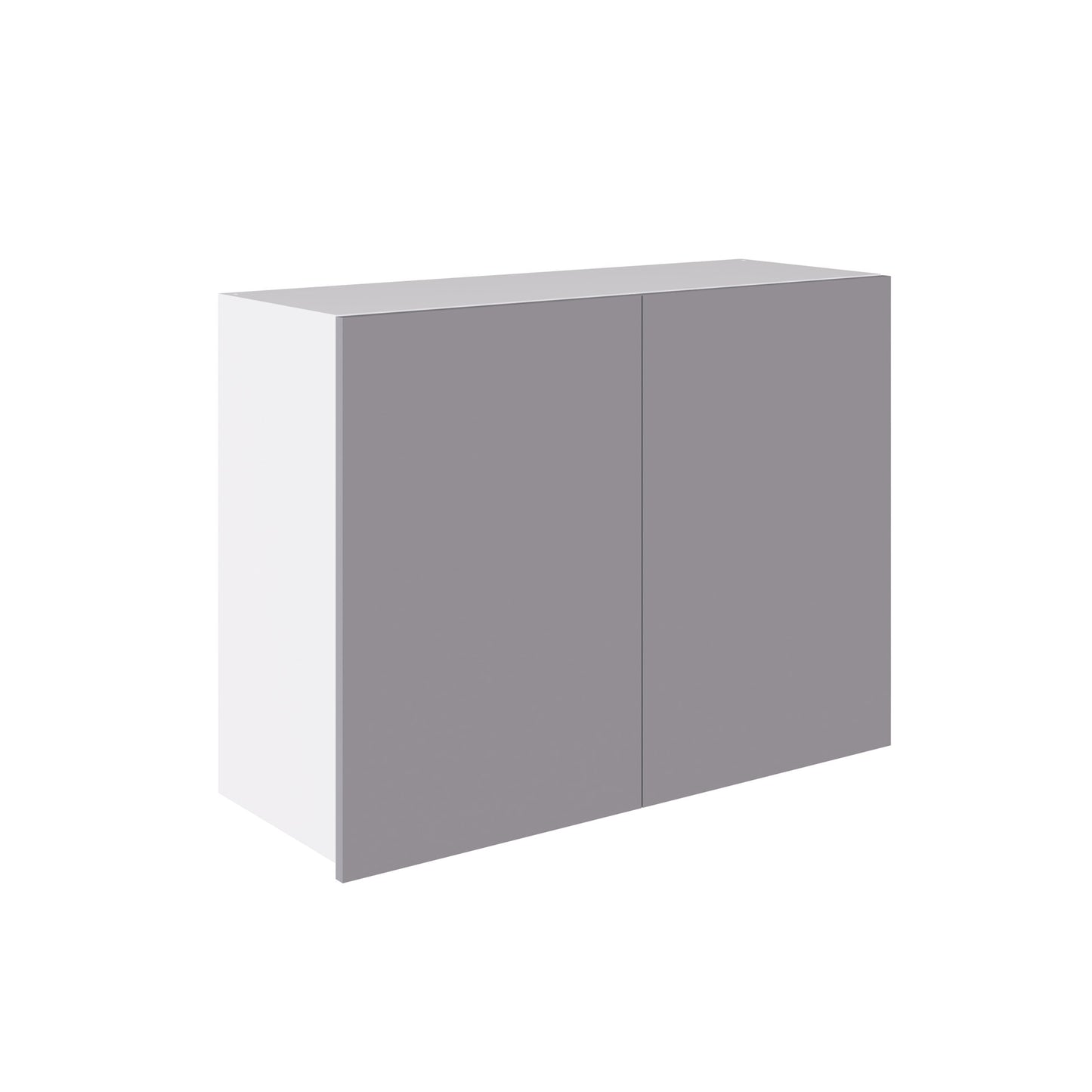 True Handleless SuperGloss Light Grey Kitchen Wall Cabinets with UNICLIC Technology, Flat packed