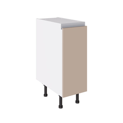 True Handleless SuperMatt Cashmere Kitchen Base Cabinets with UNICLIC Technology, Flat packed