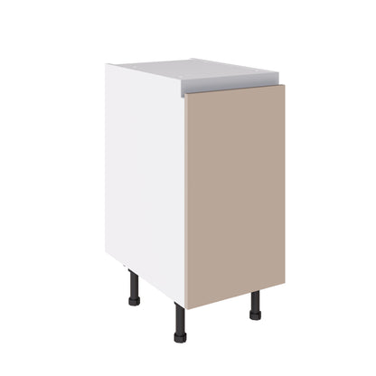 True Handleless SuperMatt Cashmere Kitchen Base Cabinets with UNICLIC Technology, Flat packed