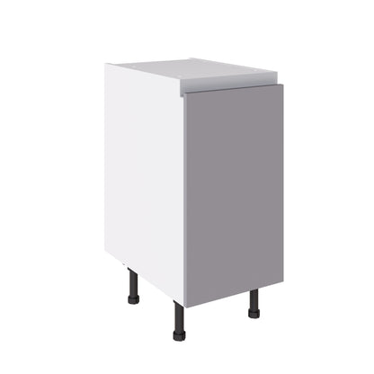 True Handleless SuperMatt Light Grey Kitchen Base Cabinets with UNICLIC Technology, Flat packed