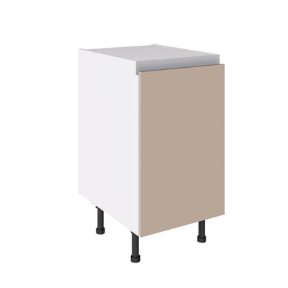 True Handleless SuperMatt Cashmere Kitchen Base Cabinets with UNICLIC Technology, Flat packed