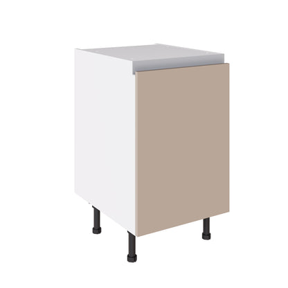 True Handleless SuperMatt Cashmere Kitchen Base Cabinets with UNICLIC Technology, Flat packed
