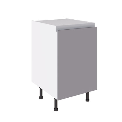 True Handleless SuperMatt Light Grey Kitchen Base Cabinets with UNICLIC Technology, Flat packed