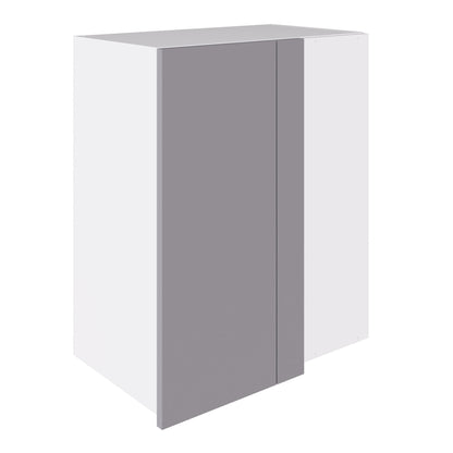 True Handleless SuperGloss Light Grey Kitchen Wall Cabinets with UNICLIC Technology, Flat packed