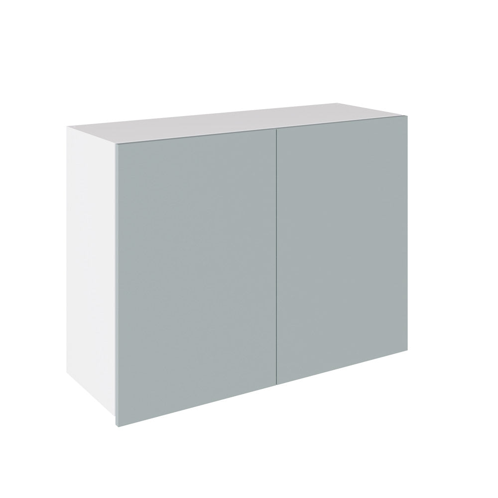 True Handleless SuperMatt Aquamarine Kitchen Wall Cabinets with UNICLIC Technology, Flat packed