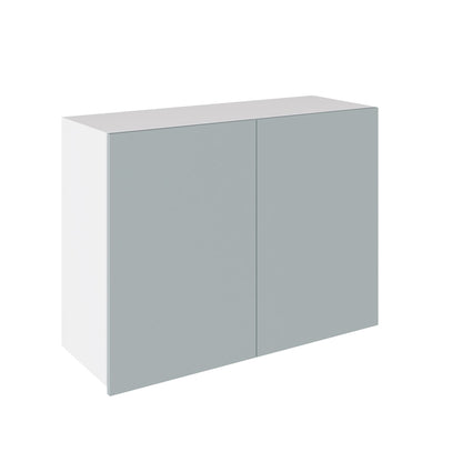 True Handleless SuperMatt Aquamarine Kitchen Wall Cabinets with UNICLIC Technology, Flat packed