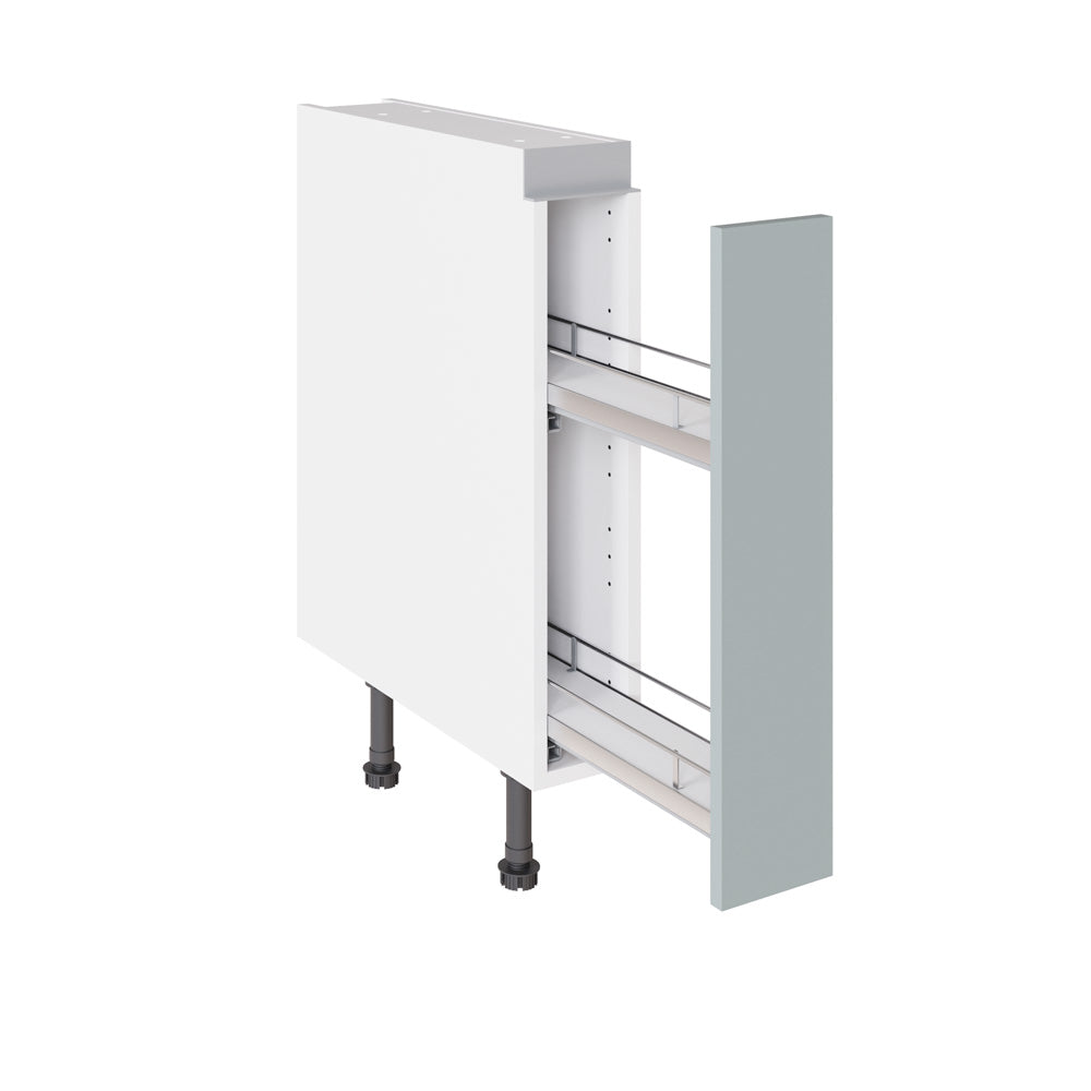 True Handleless SuperMatt Aquamarine Kitchen Base Cabinets with UNICLIC Technology, Flat packed