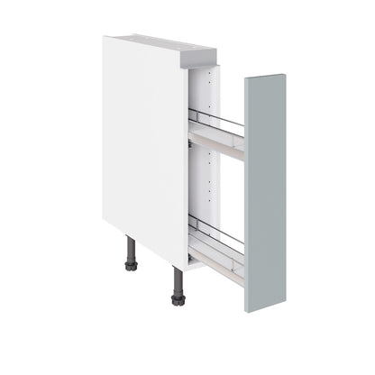 True Handleless SuperMatt Aquamarine Kitchen Base Cabinets with UNICLIC Technology, Flat packed