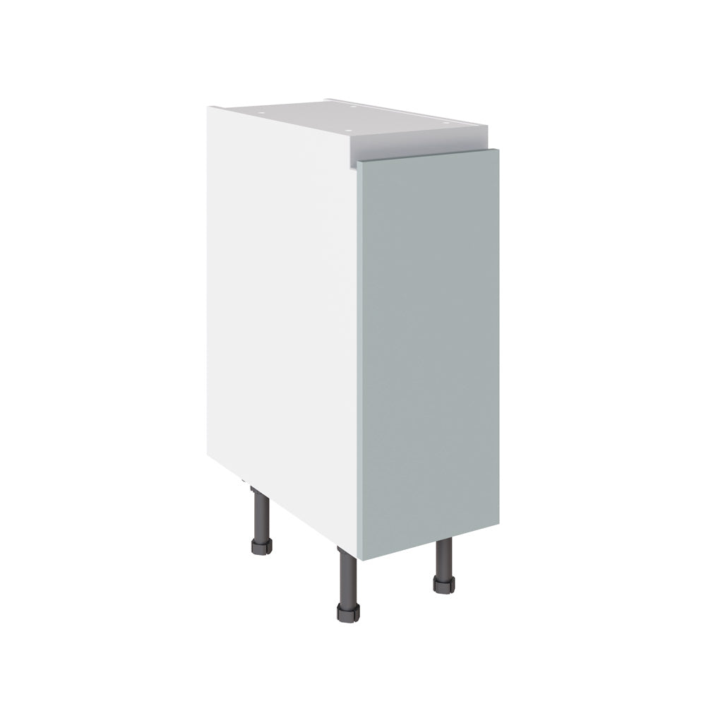 True Handleless SuperMatt Aquamarine Kitchen Base Cabinets with UNICLIC Technology, Flat packed