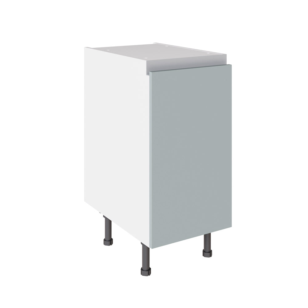 True Handleless SuperMatt Aquamarine Kitchen Base Cabinets with UNICLIC Technology, Flat packed