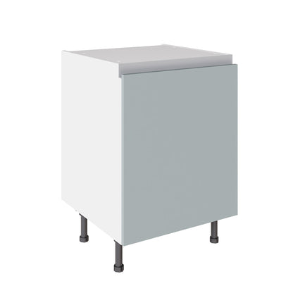 True Handleless SuperMatt Aquamarine Kitchen Base Cabinets with UNICLIC Technology, Flat packed