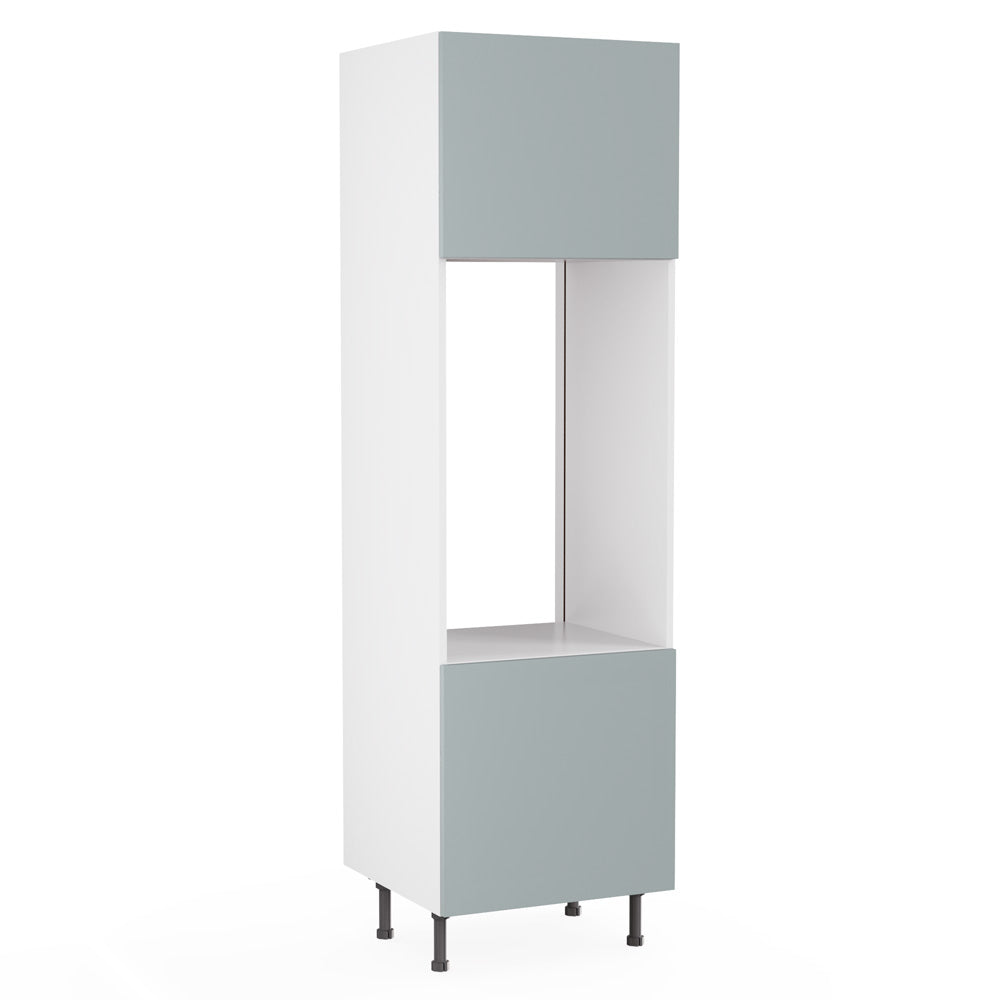 True Handleless SuperMatt Aquamarine Kitchen Base Cabinets with UNICLIC Technology, Flat packed